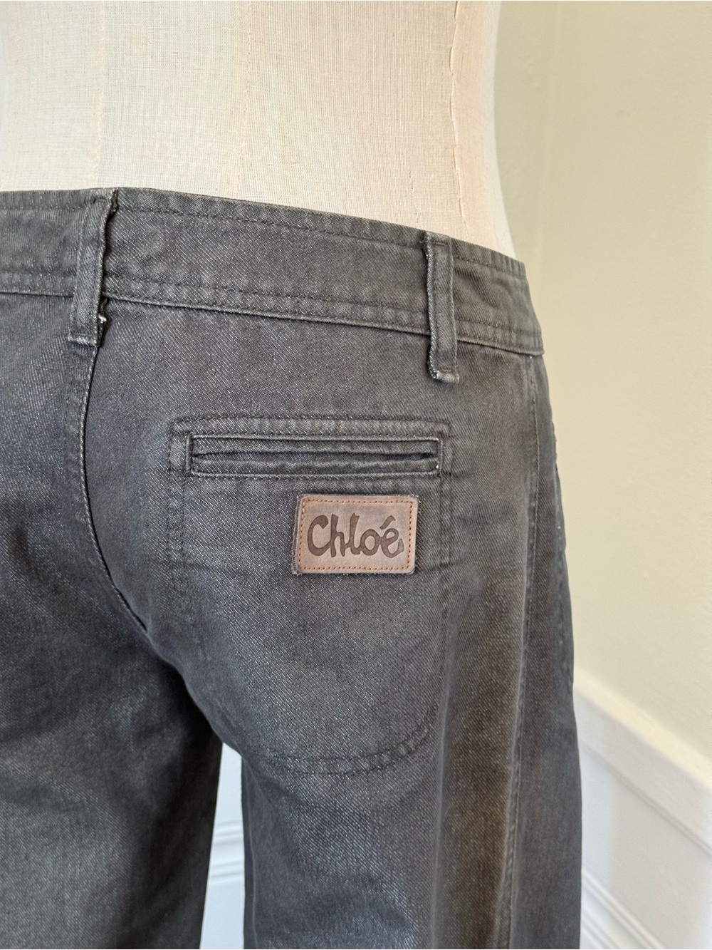 Chloé Y2K Phoebe Philo Era Charcoal Wide Leg Flare Jeans Pants Rare